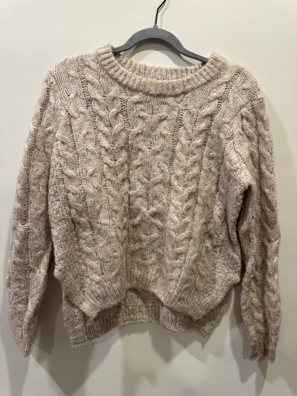 Heartloom Cable Knit Crew Sweater - Cream